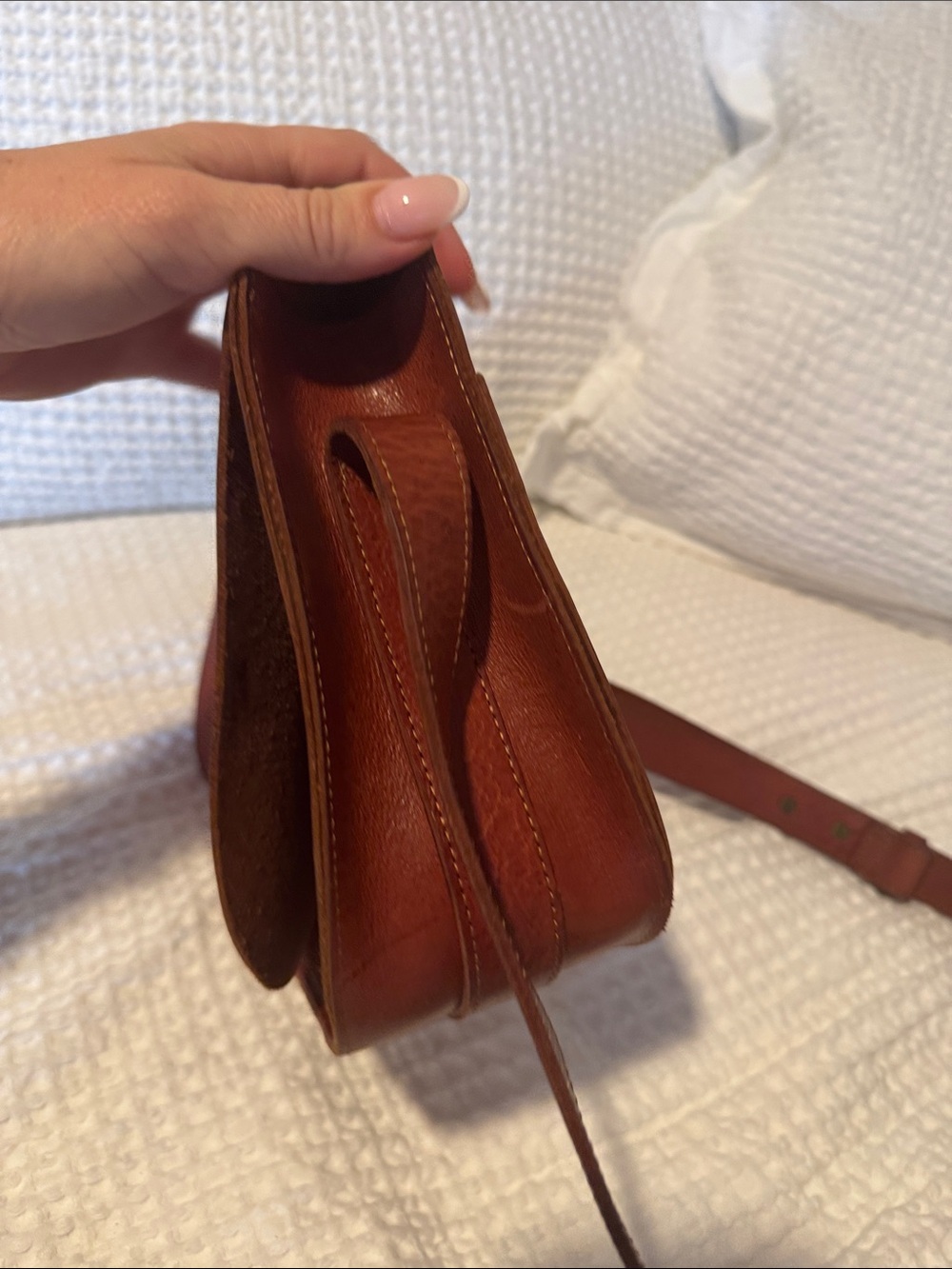 Lucky Brand Rustic Brown Leather Crossbody Satchel - Picture 5 of 13